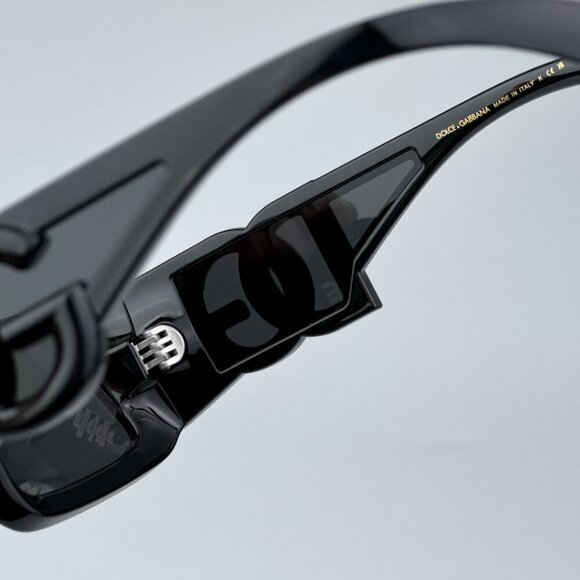 D&G DG6197 501/87 BRAND NEW Sunglasses Black Dark Grey Rectangle Unisex - Picture 8 of 12